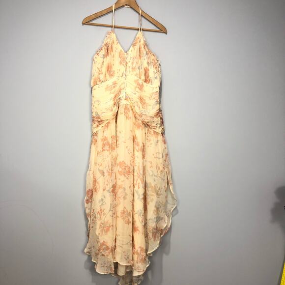 Shona Joy Faye Cross Front Midi Dress in Viscose Blush Size  US 10 - Picture 6 of 8